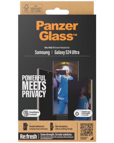 Стъклен протектор PanzerGlass - Privacy UWF, Galaxy S24 Ultra, черен - 4