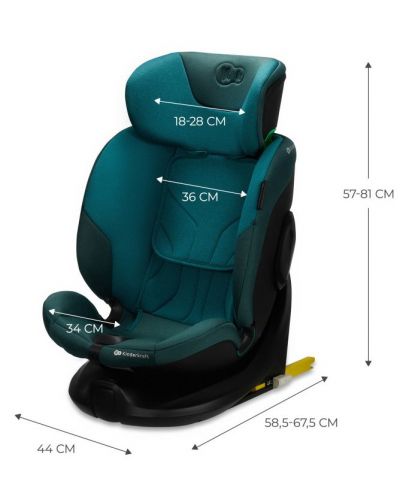 Столче за кола KinderKraft - I-Fix 360°, i-Size, 40-150 cm, Harbor Blue - 9