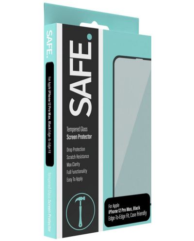 Стъклен протектор Safe - CaseFriendly, iPhone 12 Pro Max, черен - 2