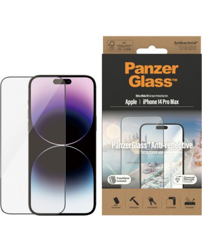 Стъклен протектор PanzerGlass - AntiBact CaseFriend UWF, iPhone 14 Pro Max - 1