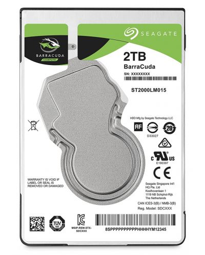 Твърд диск Seagate - BarraCuda Mobile 2ТB, 5400rpm, 2.5'' - 1