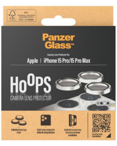 Стъклен протектор за камера PanzerGlass - Hoops, iPhone 15 Pro/Pro Max, бял - 4