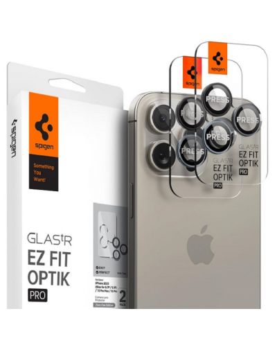 Стъклен протектор Spigen - EZ Fit Optik Pro, iPhone 14 Pro/15 Pro/Pro Max - 1