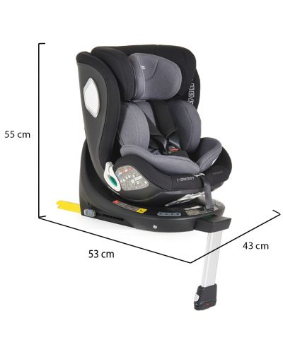 Столче за кола Cangaroo - i-Smart, i-Size, IsoFix, 40-150 cm, черно - 9