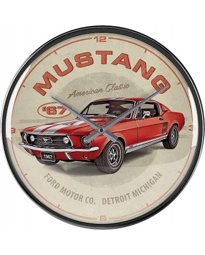 Стенен ретро часовник Nostalgic Art - Mustang GT 1967 - 1