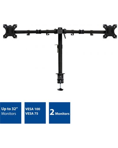 Стойка за 2 монитора ACT - AC8302, 32″, за бюро, 2x8 kg, черна - 5