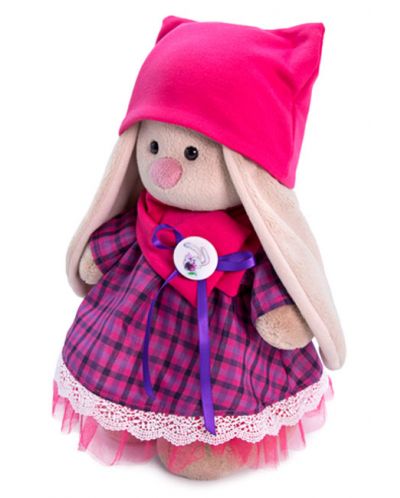 Плюшена играчка Budi Basa - Зайка Ми, с рокличка с яка и шапка, 25 cm - 3
