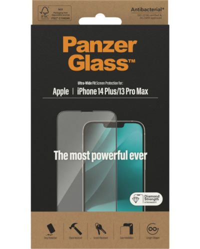 Стъклен протектор PanzerGlass - AntiBact UWF, iPhone 14 Plus/13 Pro Max - 6
