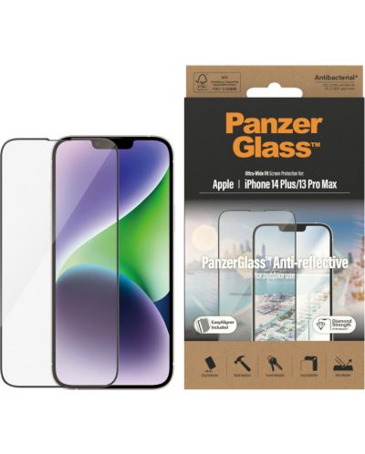 Стъклен протектор PanzerGlass - AntiBact UWF v1, iPhone 14 Plus/13 Pro Max - 1