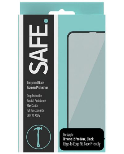 Стъклен протектор Safe - CaseFriendly, iPhone 12 Pro Max, черен - 3
