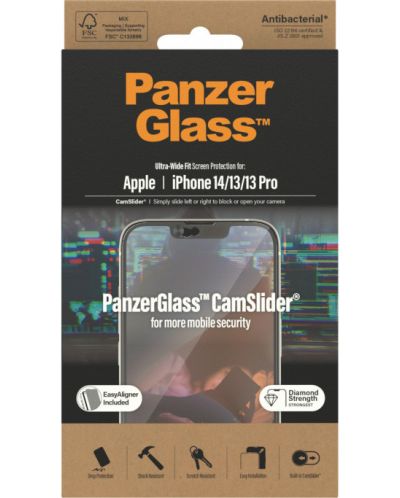 Стъклен протектор PanzerGlass - AntiBact CamSlide UWF, iPhone 14/13/13 Pro - 3