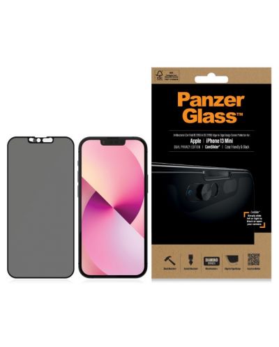Стъклен протектор PanzerGlass - Privacy AntiBact, iPhone 13 mini - 2