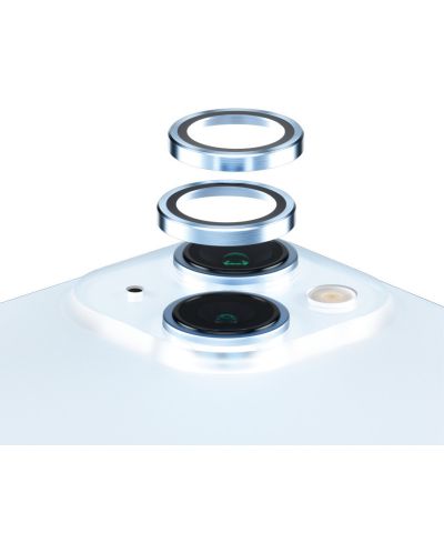 Стъклен протектор за камера PanzerGlass - Hoops, iPhone 15/15 Plus, син - 2