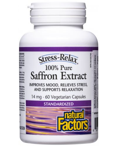 Stress-Relax Saffron Extract, 14 mg, 60 капсули, Natural Factors - 1