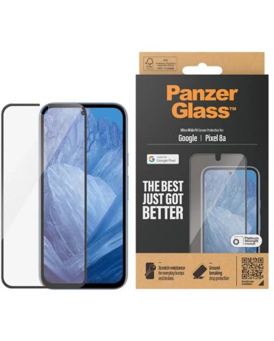 Стъклен протектор PanzerGlass - Google Pixel 8a, UWF, AB, черен - 1