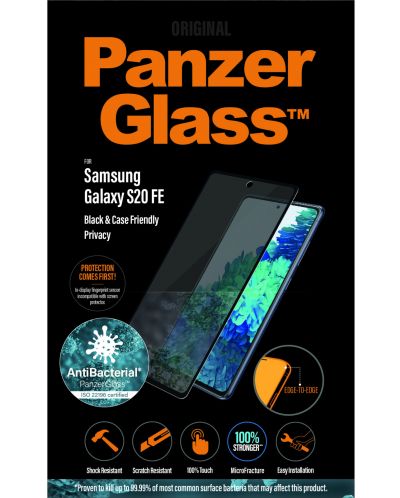 Стъклен протектор PanzerGlass - Privacy AntiBact CaseFriend, Galaxy S20 FE - 3