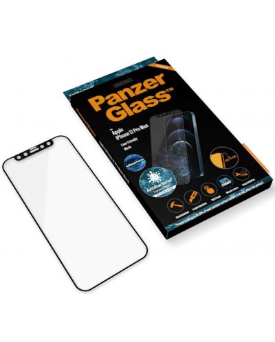 Стъклен протектор PanzerGlass - AntiBact, iPhone 12 Pro Max, черен - 2