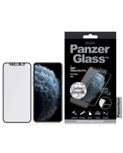 Стъклен протектор PanzerGlass - CamSlide, iPhone X/XS/11 Pro, Swarovski - 1