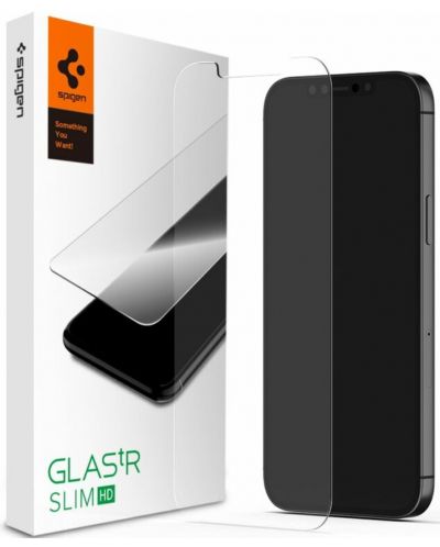 Стъклен протектор Spigen - Glas.tR Slim, iPhone 12 mini - 1