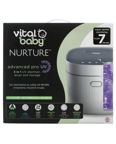 Стерилизатор с UV лъчи Vital Baby - Advanced Pro с функция изсушаване, бял - 5