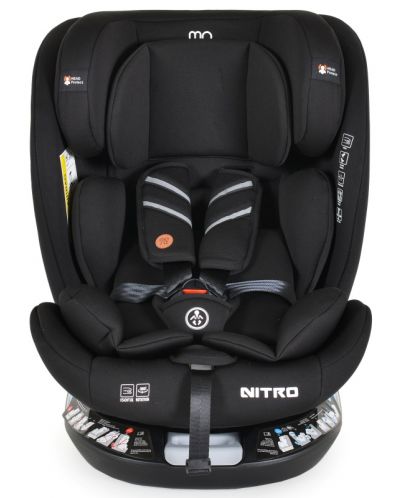 Стол за кола Moni - Nitro, IsoFix, i-Size, 40-150 cm, черен - 2