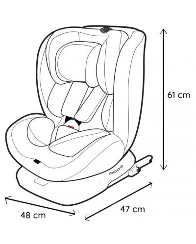 Столче за кола Nania - Dune, 360°, IsoFix, i-Size, 40-150 cm, Grey - 7