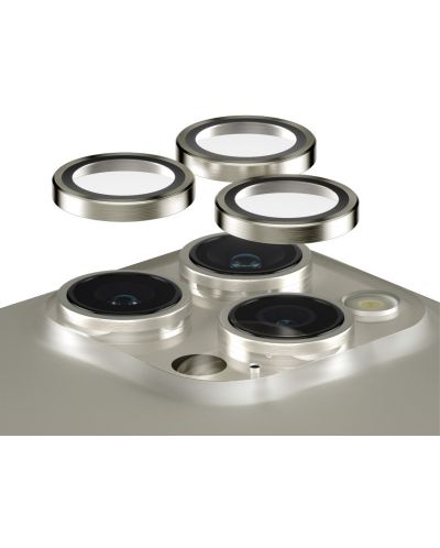 Стъклен протектор за камера PanzerGlass - Hoops, iPhone 15 Pro/Pro Max, titanium - 2
