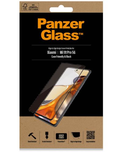 Стъклен протектор PanzerGlass - CaseFriend, Xiaomi Mi 11t Pro 5G - 3