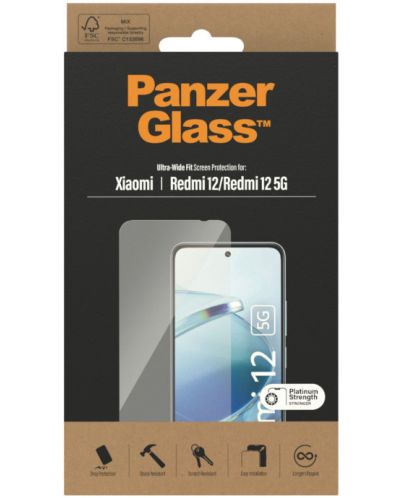 Стъклен протектор PanzerGlass - Case Friendly, Xiaomi Redmi 12/12 5G - 3