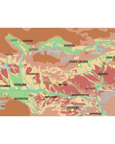 Почви - стенна карта на България (1:360 000) - 2