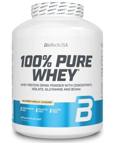 100% Pure Whey, бурбонска ванилия, 2270 g, BioTech USA - 1