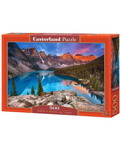 Пъзел Castorland от 500 части - Изгрев над езерото Морейн, Канада - 1