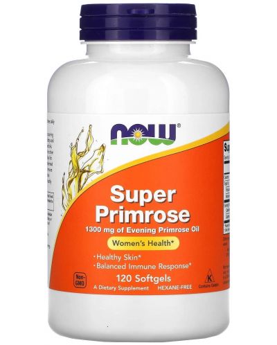 Super Primrose Oil, 1300 mg, 120 гел капсули, Now - 1