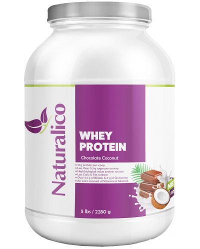 Whey Protein, шоколад с кокос, 2280 g, Naturalico - 1