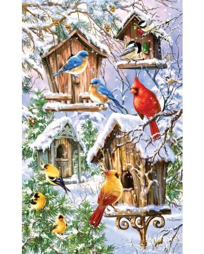 Пъзел SunsOut от 550 части - Снежни птици, Дона Гелсингър - 1