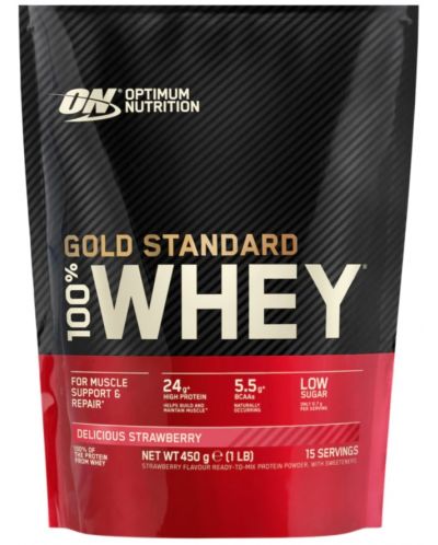 Gold Standard 100% Whey, ягода, 454 g, Optimum Nutrition - 1