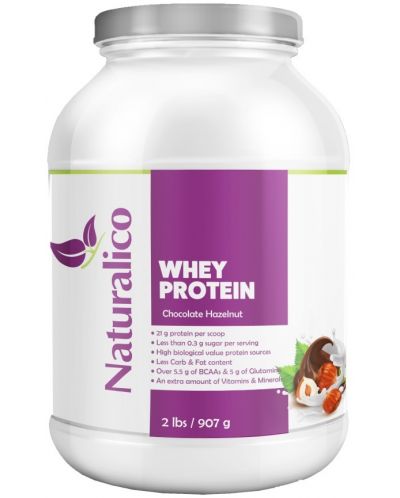 Whey Protein, шоколад с лешник, 907 g, Naturalico - 1