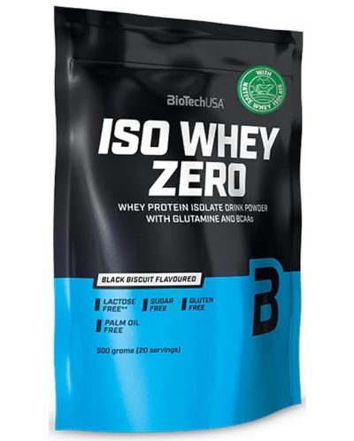 Iso Whey Zero, черна бисквита, 500 g, BioTech USA - 1