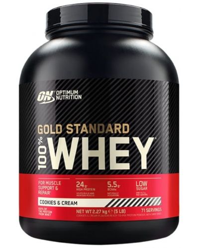 Gold Standard 100% Whey, бисквити и сметана, 2.27 kg, Optimum Nutrition - 1