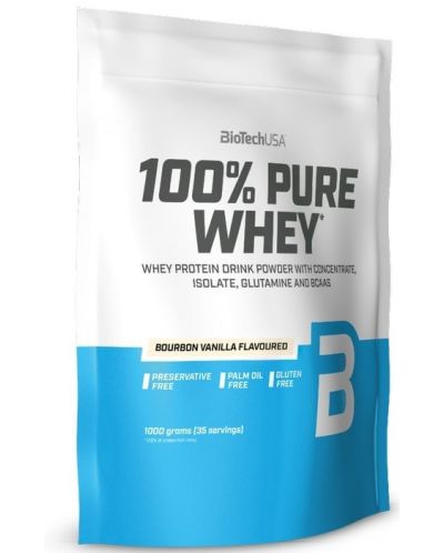 100% Pure Whey, бурбонска ванилия, 1000 g, BioTech USA - 1