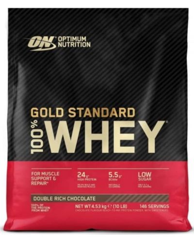 Gold Standard 100% Whey, двоен шоколад, 4.54 kg, Optimum Nutrition - 1