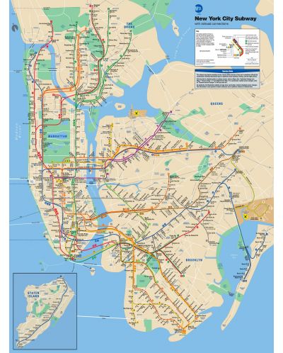 Пъзел New York Puzzle от 500 части - Карта на метрото, Ню Йорк - 1