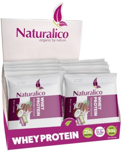 Whey Protein, шоколад с кокос, 24 сашета, Naturalico - 1