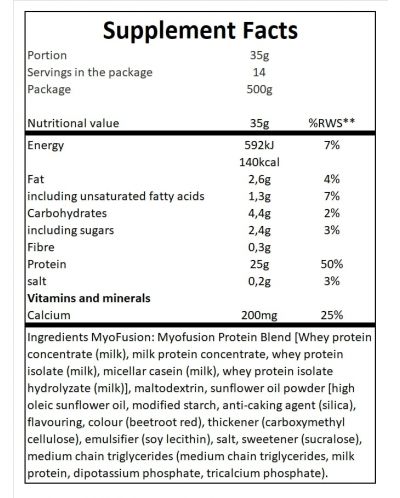 MyoFusion Advanced, ягода, 500 g, Gaspari Nutrition - 2