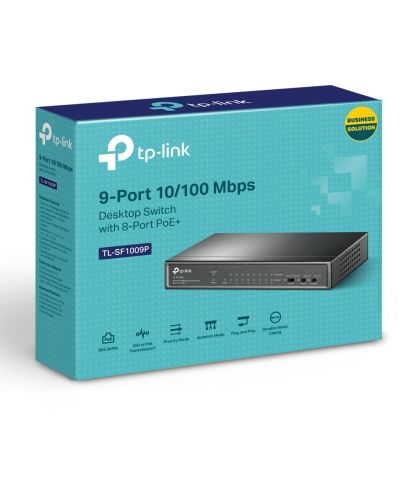 Суич TP-Link - TL-SF1009P, 9 порта, черен - 3