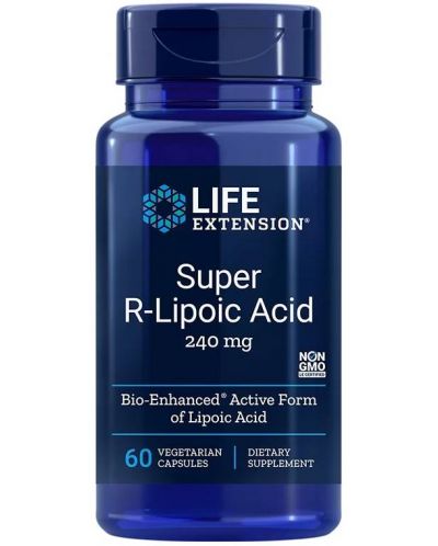 Super R-Lipoic Acid, 240 mg, 60 веге капсули, Life Extension - 1