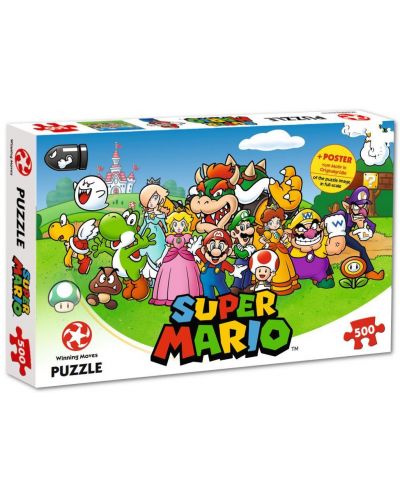 Пъзел Winning Moves от 500 части - Супер Марио и приятели - 1