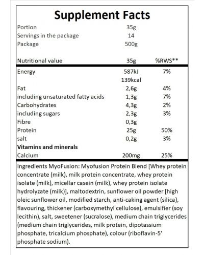 MyoFusion Advanced, банан, 500 g, Gaspari Nutrition - 2