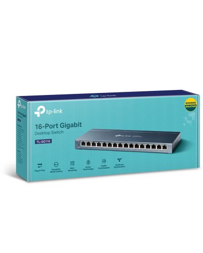 Суич TP-Link - TL-SG116, 16 порта, сив - 3