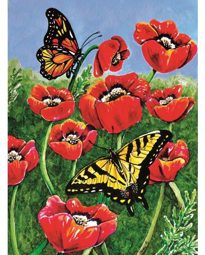 Пъзел SunsOut от 1000 части - Пеперуди и макова, Карлси Кели - 2